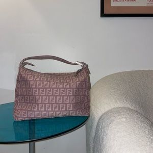Vintage lilac canvas Fendi purse in amazing condition!
